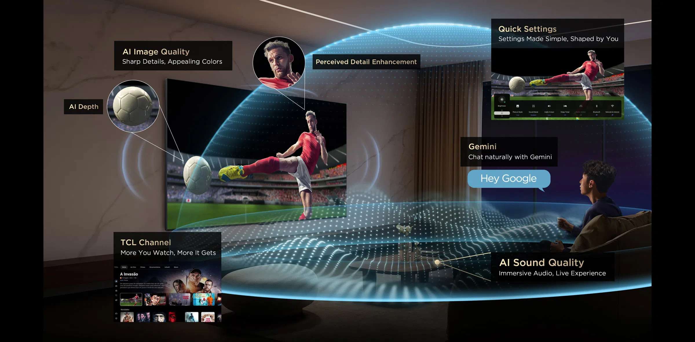 Tivi TCL SQD-Mini LED 55C8L trang bị hệ thông loa B&O đến từ đan mạch với hơn 100 năm kinh nghiệm và phát triển